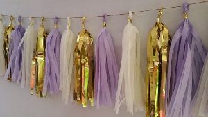 hippity hop tissue paper garland pom pom tassels