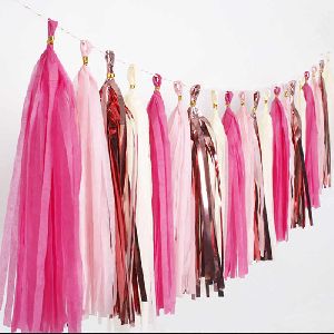 hippity hop rose gold tissue paper garland pom pom tassels