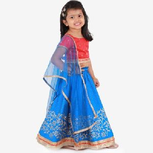 Girls Short Top with Lehenga