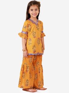 Girls Zohra Block Print Sharara Set