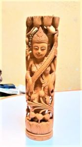 Wooden Carving Sarasvati Statue