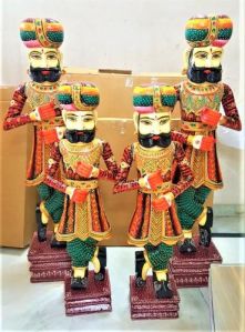 Wooden Painting Chokidar Statue