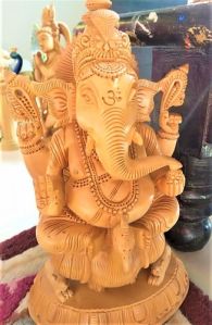 Wooden Polished Ganesh Statue