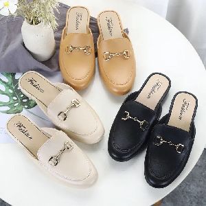 leather fashion slippers