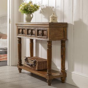 Wooden Console Table With 3 Drawer