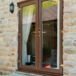 Wooden glass door