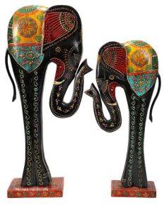 Wooden Elephant Showpiece