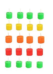 Smokeless Round Vertical Lined Assorted Candle