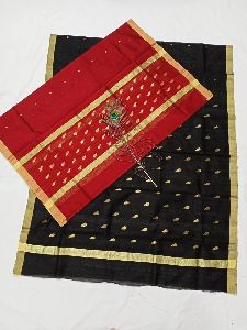 CHANDERI Saree Handloom Dares's materials cotton silk