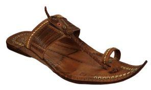 Mens Brown Leather Kolhapuri Chappal