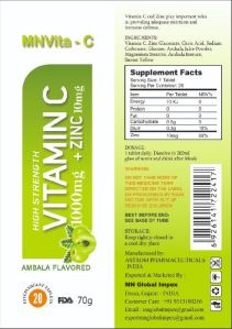 VITAMIN C 1000MG +ZINC TABLET