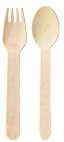 wooden cutlery fork and spoon