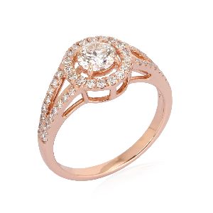 Rose Gold Engagement Solitaire Diamond Ring