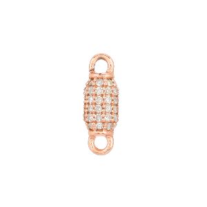 Rose Gold Pave Diamond Bead Connector