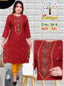 Kurti With Sequence Work
