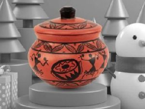 Clay Warli Timpali Curd Pot