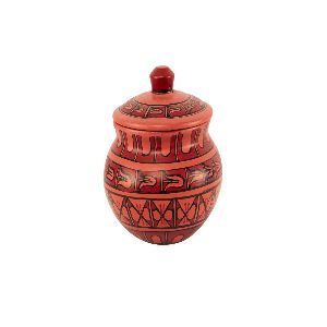 Earthen Clay Abstact Cross Curd Pot