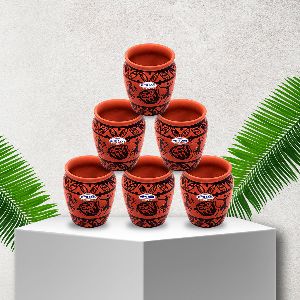 Earthen Clay Warli Timpali Glass Set