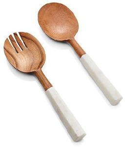 ACACIA WOOD AND RESIN SALAD SERVER SET