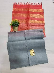 Tussar ghicha straip silk saree