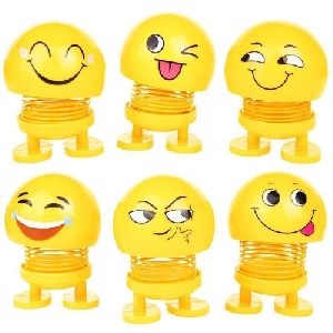 Smiling Face Spring Doll Emoji Cars Decoration
