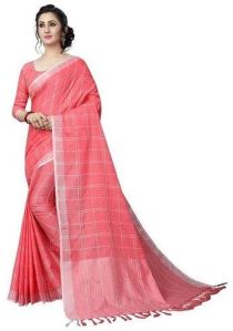 Linen Check Sarees