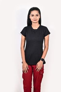 Women cotton and polycotton half sleeve t-shirts