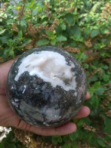 Moss agate sphere