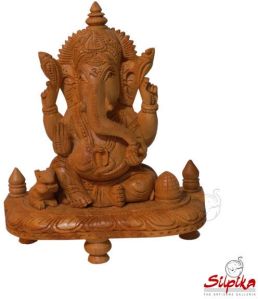 Wooden Carved Ganesh Statue