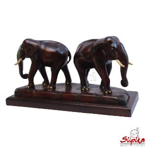 Wooden Elephant Pair