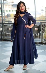 Blue Anarkali Suit Set