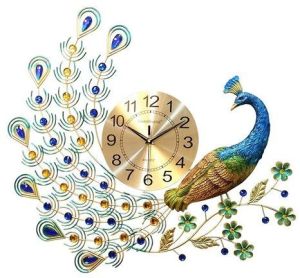 Peacock Design Metal Wall Clock