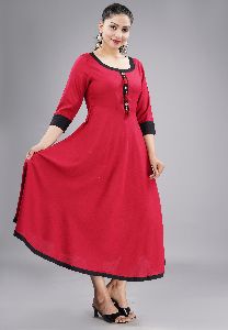 Red Rayon Kurti