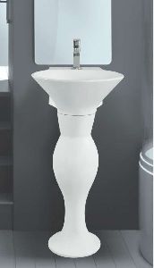 White Dolphin Pedestal Wash Basin Set