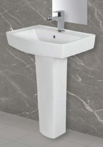 White Polo Pedestal Wash Basin Set