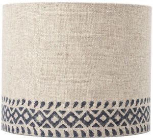 25cm drum hardback lampshade in cream printed jute