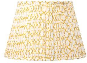 30cm straight empire softback lampshade in yellow block printed cotton