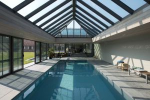 Pool glass skylight