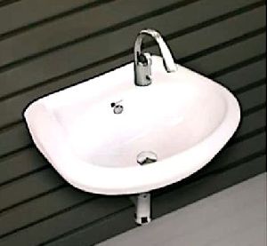 Round Wall Mounted Pedestal Wash Basin