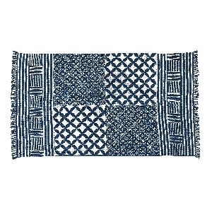 Indigo Cotton Printed Rugs -4