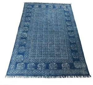 Indigo Cotton Printed Rugs -6