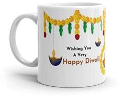 Diwali Gift for Family Friends Wishing You A Very Happy Diwali Printed Ceramic Coffee Mug