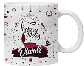 Happy Diwali Printed Ceramic Mug 325ml Diwali Gifts, Diwali Gift Items, Diwali Gifts for Friends