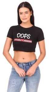 OOPS Print Women Crop T-Shirts