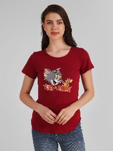 Tom & Jerry Print Women T-Shirts