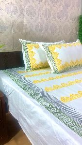 DKWTYL107 Hand Block Printed Cotton Double Bedsheet