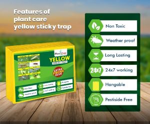 PLANT CARE - Eco Line Yellow Sticky Trap with Twisted Wire for Insects, White Flies, T PACK OF 10