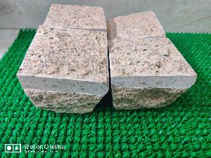 Yellow Granite cobbles stone