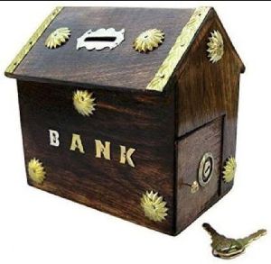 Wooden House Coin Bank