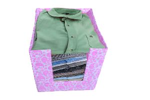 Designer Non-Woven Fabric Foldable Cloth Storage Boxes Organizer for Wardrobe with Handle,